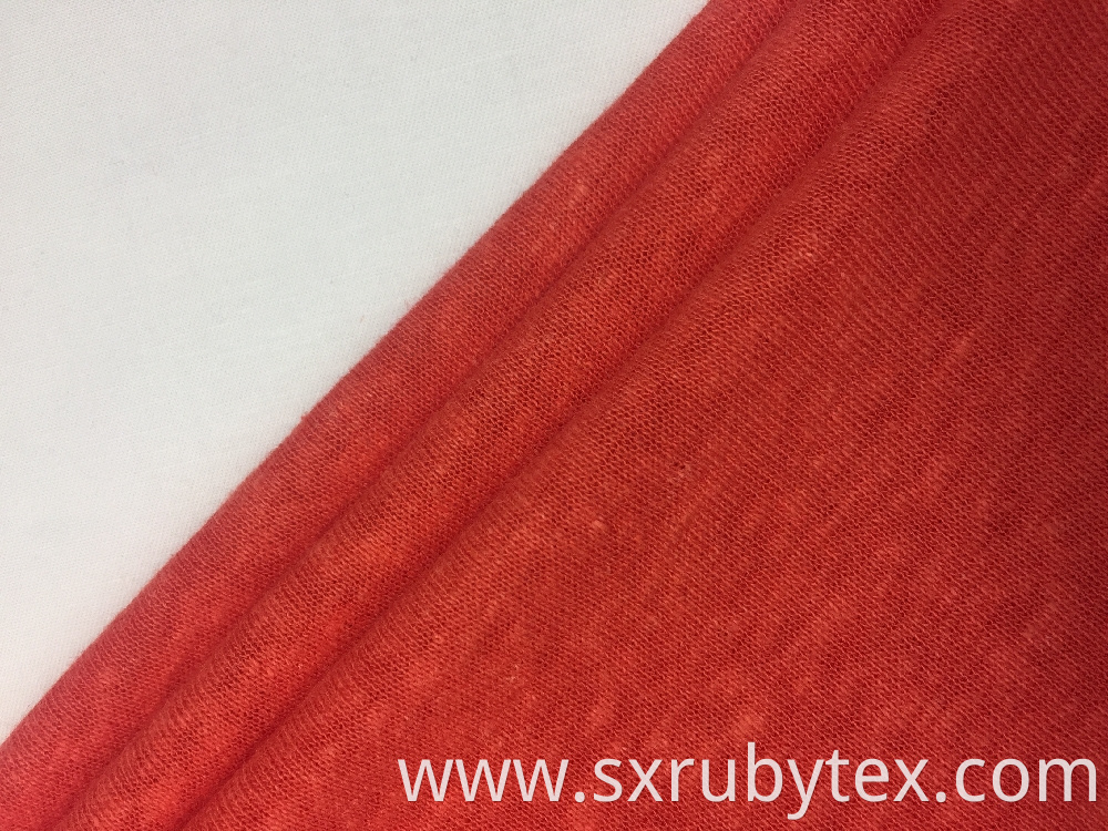 Linen Polyester Single Jersey Solid Fabric